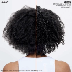 Soin Sans Rinçage Hydratant All Soft Mega Curls Redken 150ml -Style & Brillance rdk7 avant apre s 14174.1684847325